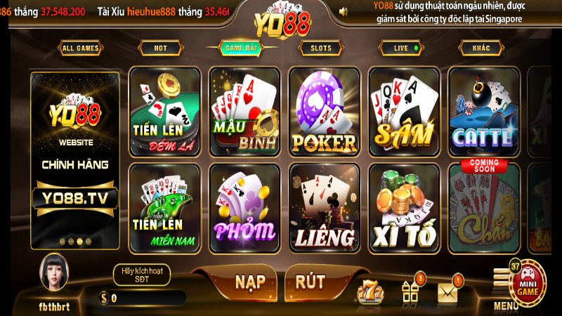 yo88 2 Yo88 hội tụ những sản phẩm game bài giải trí đình đám